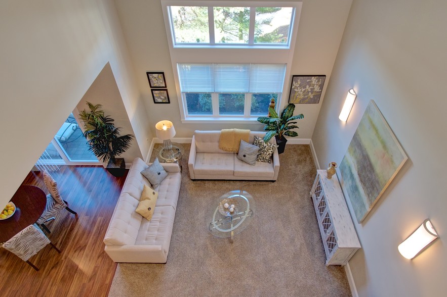 Townhouse Living Room View from Loft - Madison Place Southborough