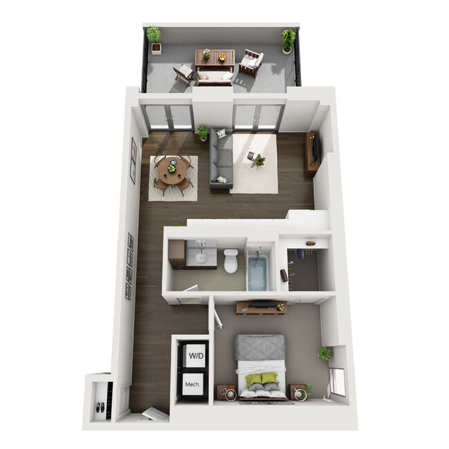 The Dianne - 1x1 Penthouse B - 1 Beds - 1 Baths - 751 Sq. ft. - Dianne