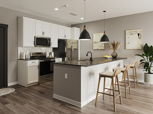 Experience the charm of this modern kitchen, where style meets functionality. - South Bank at Quarry Trails