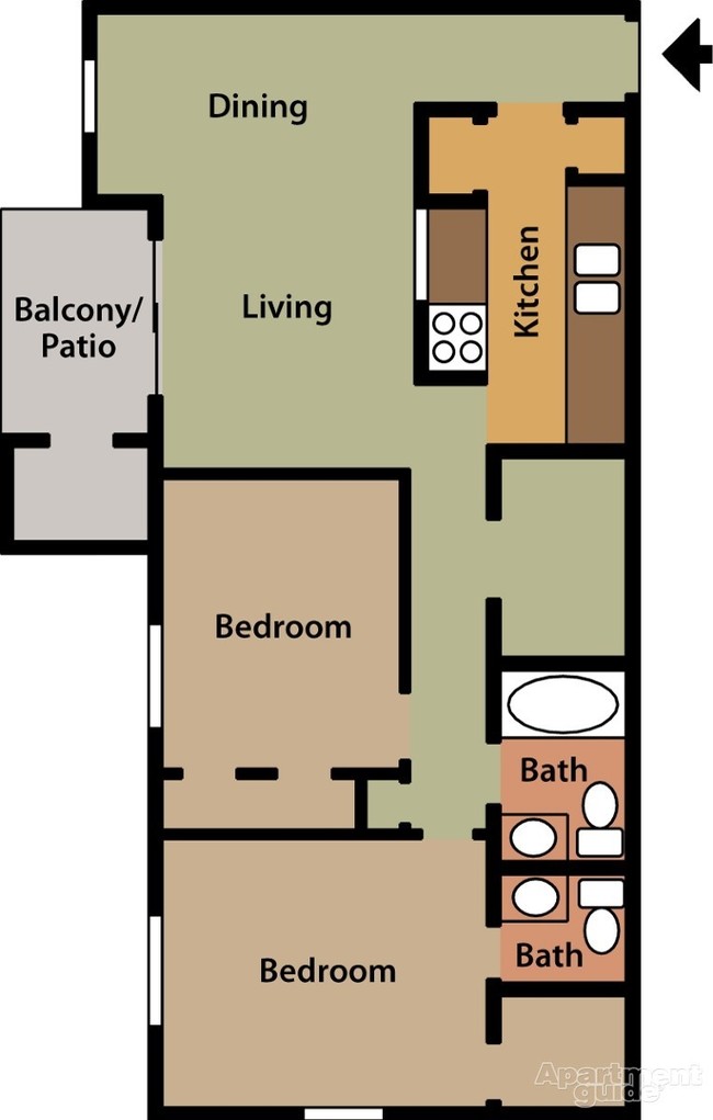 2BR/1BA - Falcon Pointe Apartments