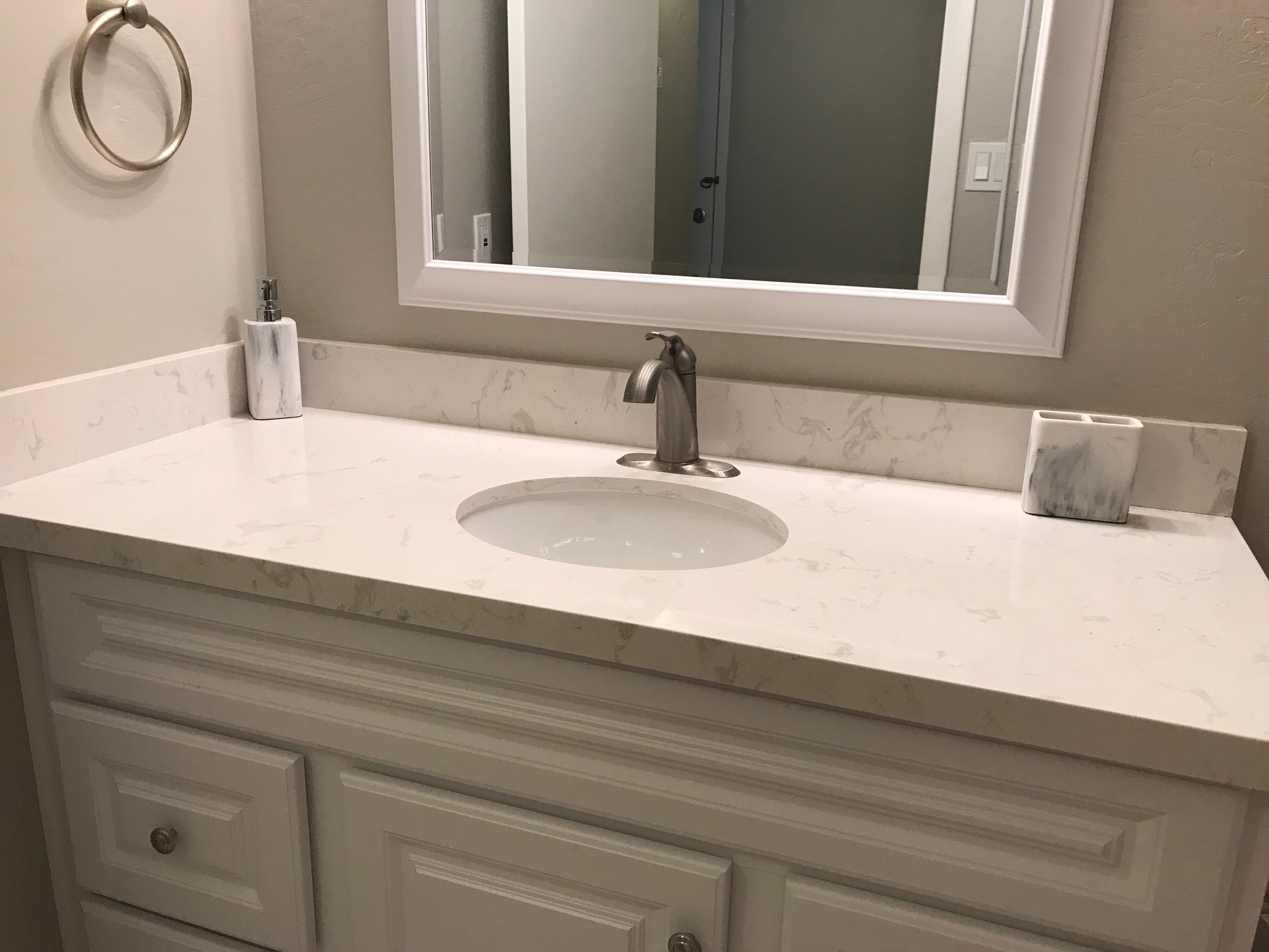 Large sized vanity, pretty decor with ample lighting - 7350 N Pima Rd