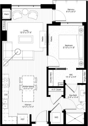 1BR/1BA - Cortland Mill District