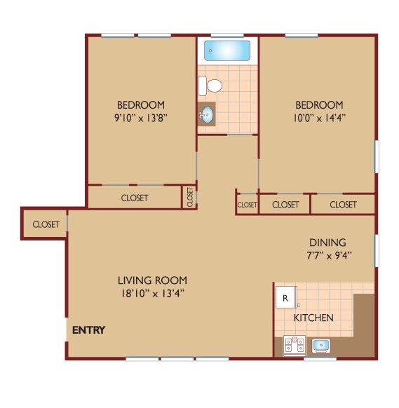 2BR/1BA - Terrace View