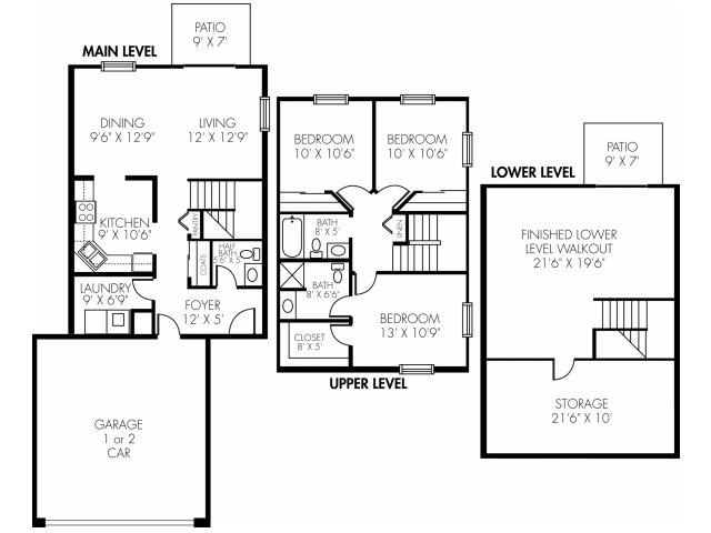 Floorplan - Carver Lake Townhomes