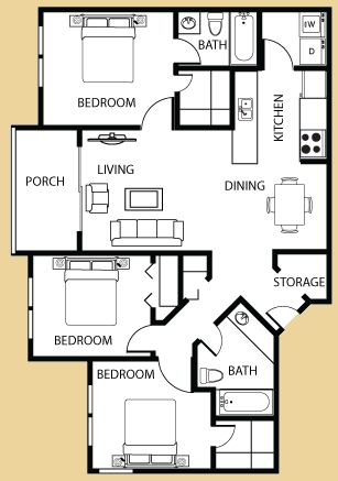 3BR/2BA - Pinewood Village