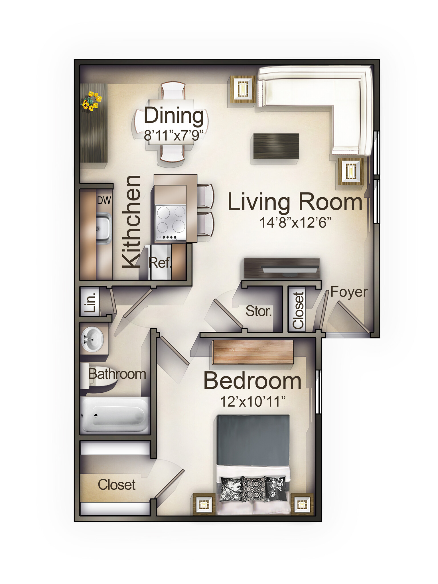 Willow 1BR/1Bth - Parkhaven Apartments