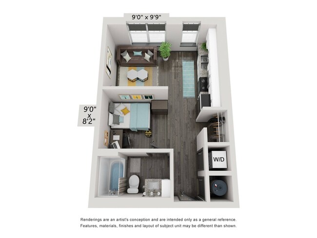 The Studio Flat Floorplan - Atlas Athens