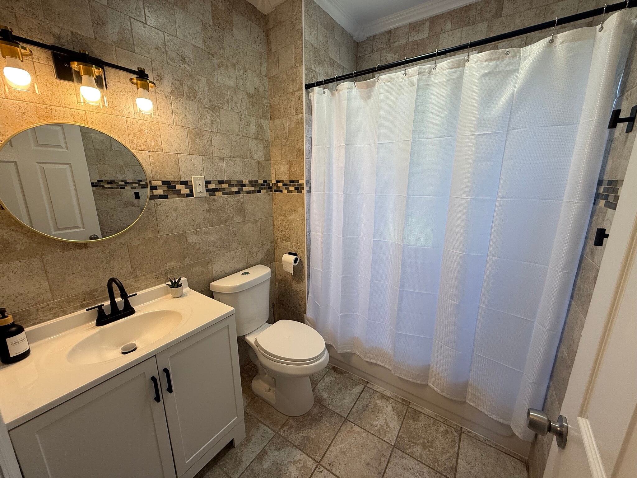 New vanity and lights - 246 Stone Ave