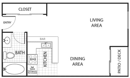 Large Studio 600 sq ft - Westmount Towers