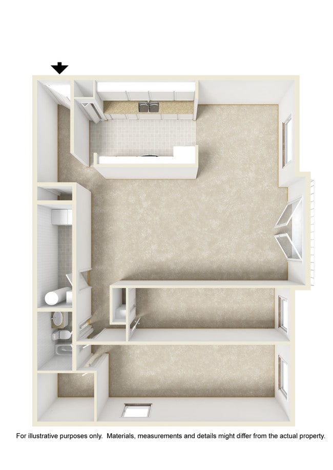 2 Bedroom Floorplan - Woodcreek Apartments