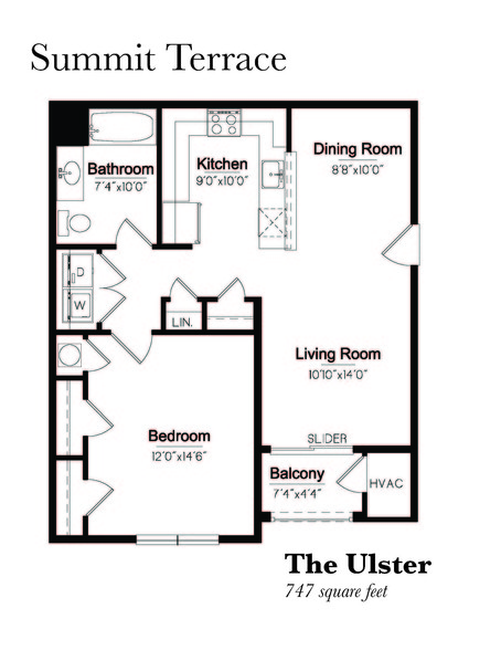 Ulster- 1BR, 1BA - Summit Terrace Luxury Apartments