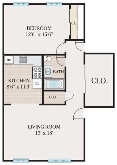 Floorplan - Bellevue Court Apartments