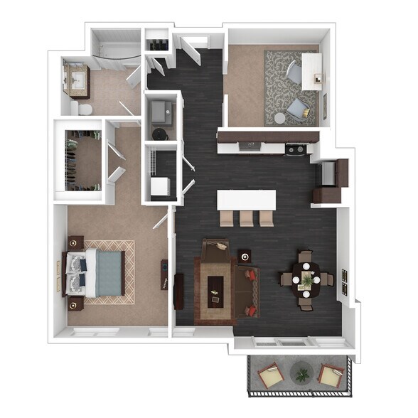 A8D 3D Floor plan - Courthouse Square Apartments