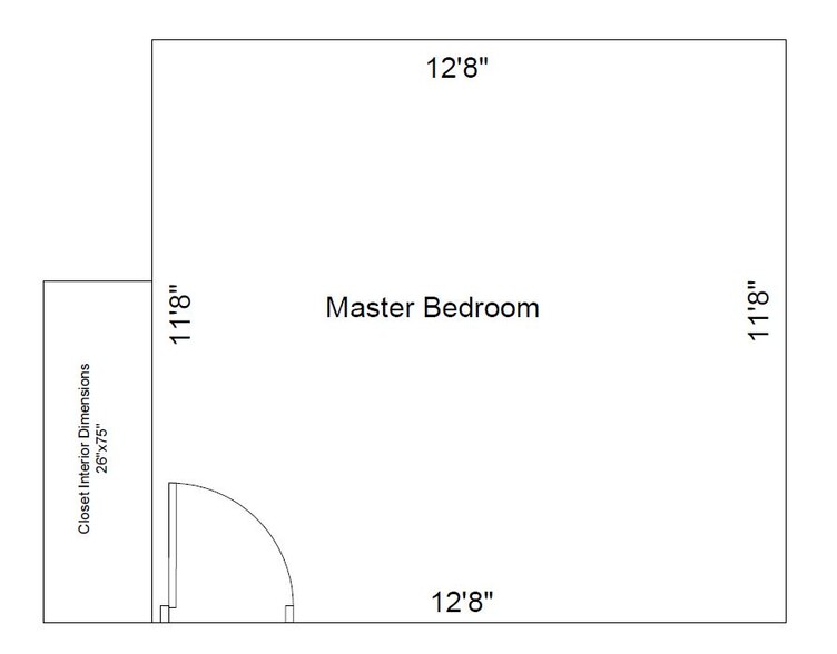 Master Bedroom Dimensions - 5429 Elm Ct