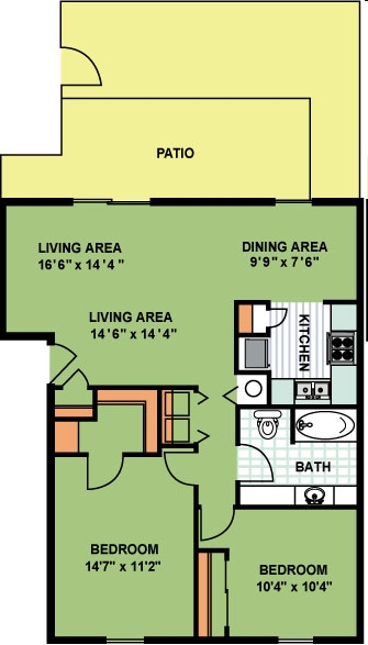 2BR/1BA - Carlyle Court