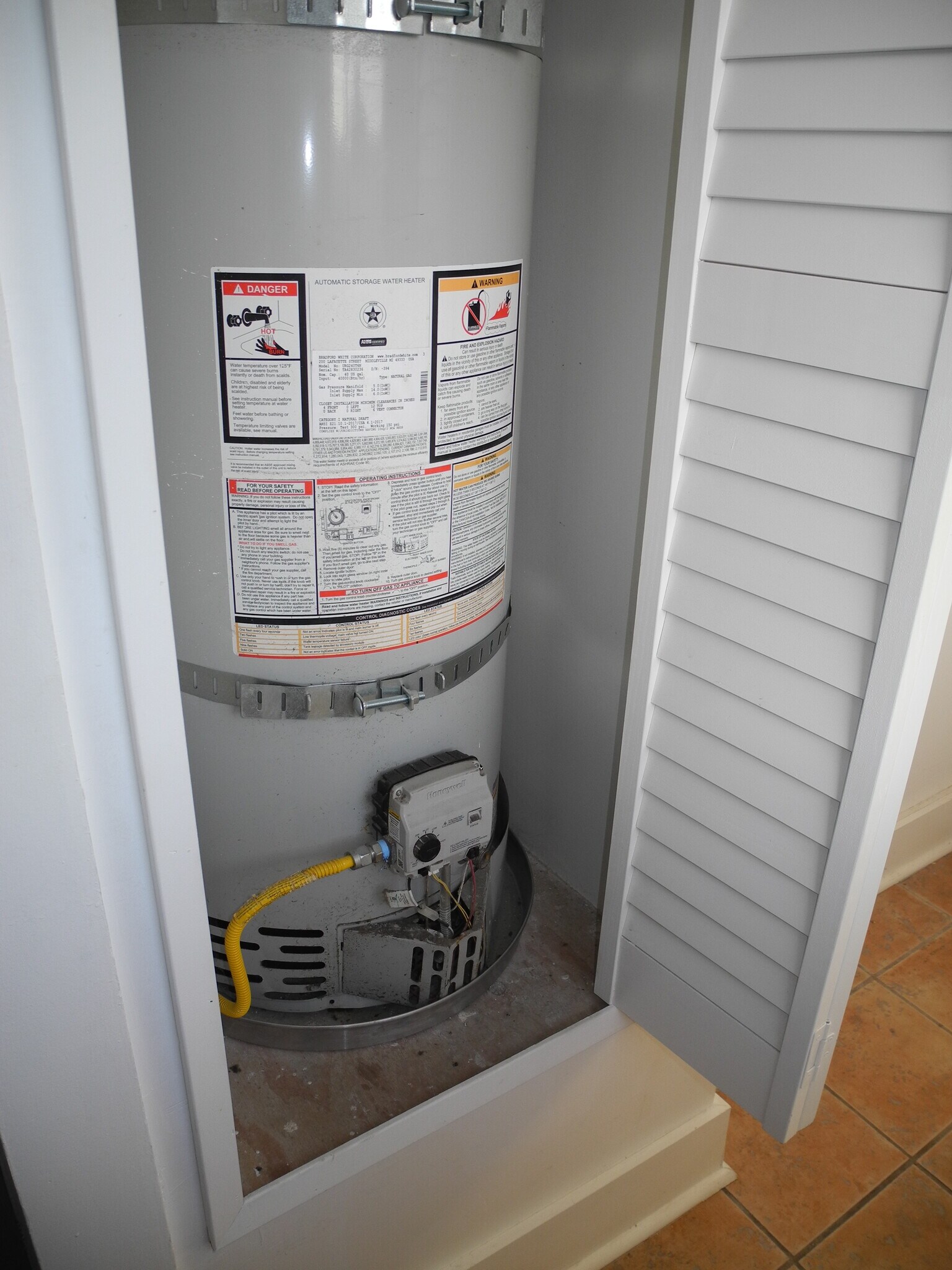 Enclosed water heater - 1934 Henderson Ave