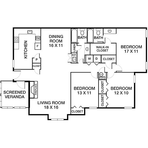 Floorplan - Hillmeade Apartment Homes