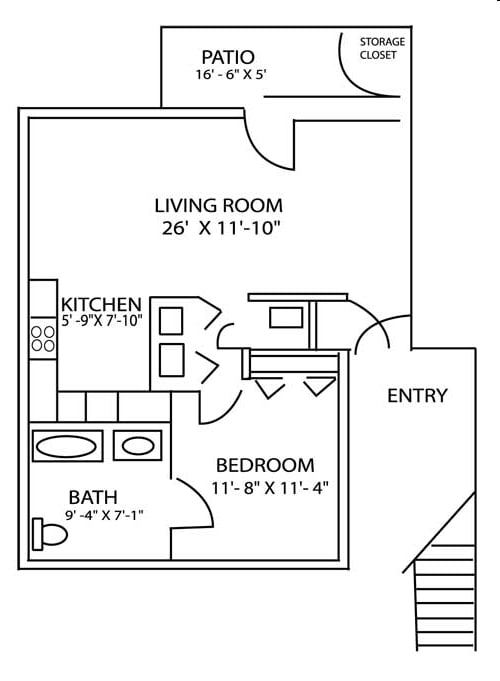 1BR/1BA - Barclay Square