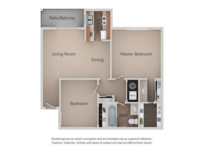 2x1 B without optional Washer/Dryer Hookups - Crossroads Apartments