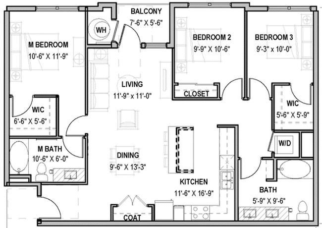 Floorplan - St Mark Village Apartments