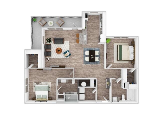 2 Bedroom | 2 Bath | 1243 SF - Cyan Craig Ranch Apartments