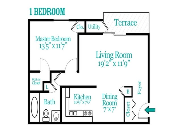 Floorplan - Central Park West Apartments & Townhomes