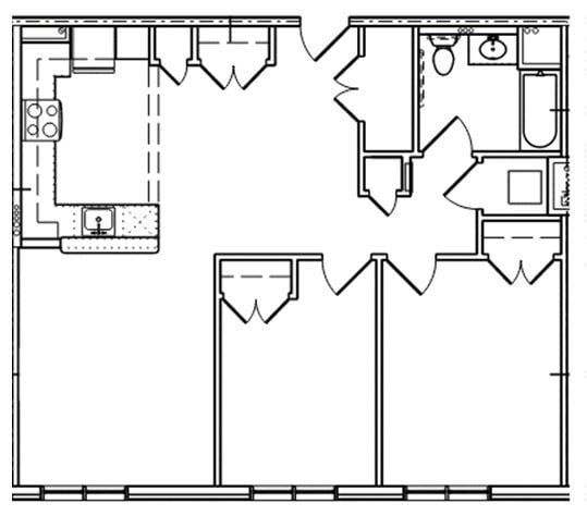 2 Bedroom Layout - One Dromore Apartments