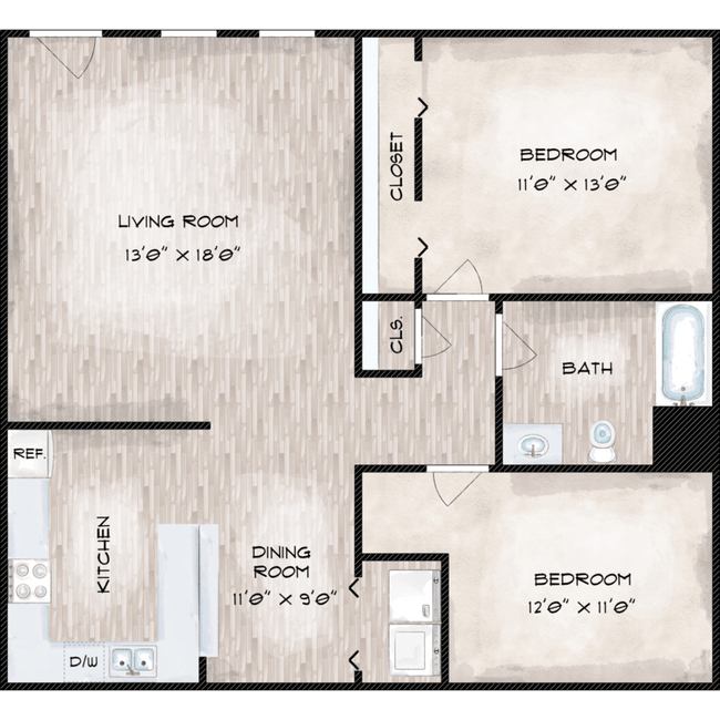2x1_Magnolia_Deluxe_1067_SqFt_FP_660318.png - Belmont Heights Apartments & Townhomes