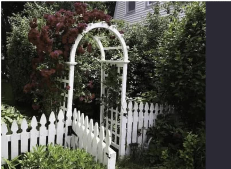 Rose arbor with slate path to back yard - 80 Wyckoff Ave