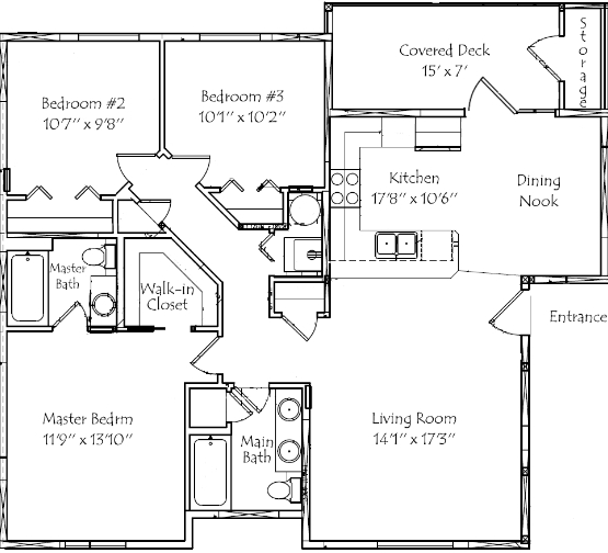 3BR/2BA - Castle Creek Apartments