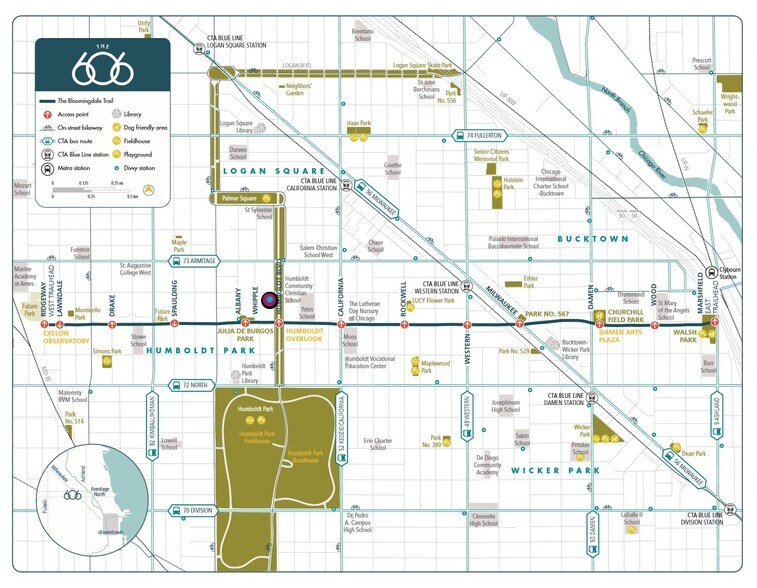 606 map w/Apartment Marker - 1844 Humboldt N Blvd