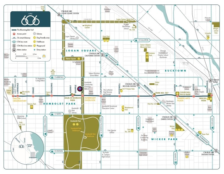 606 map w/Apartment Marker - 1844 N Humboldt Blvd