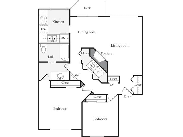 2BR/1BA - Redmond Park Apts