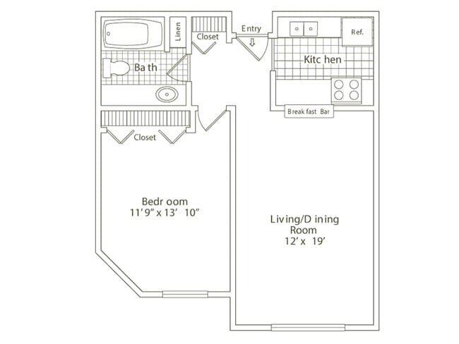 Floorplan - Oak Park City Apartments