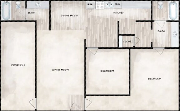 Floorplan - 74 Lyerly Place Apartments