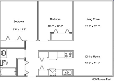 2BR/1BA - Echo Manor