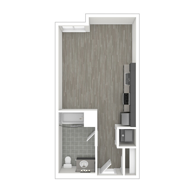 S2 - Studio Floor Plan - 424 SF - Catalina West Adams