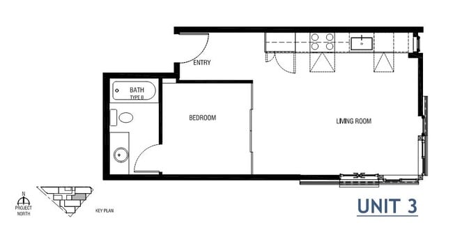 Floorplan for 203, 303, 403 & 501 - The Harp