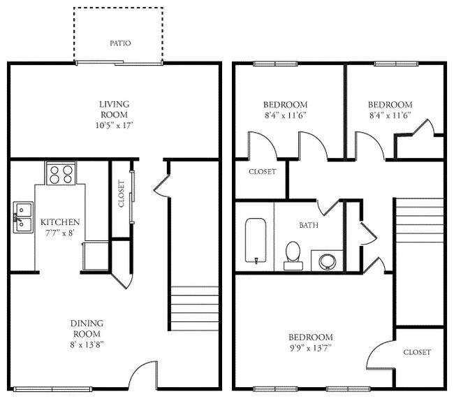 3BR/1BA 1050 sq ft - Coach Lantern Apartments, LLC