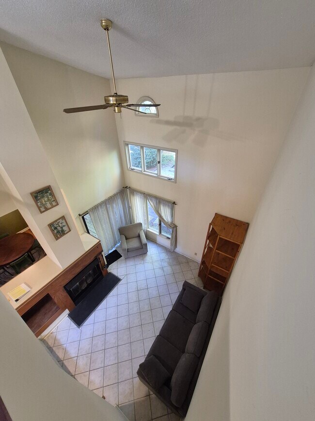 view of living room from upstairs lofted walkway - 4422 Beechnut Ln