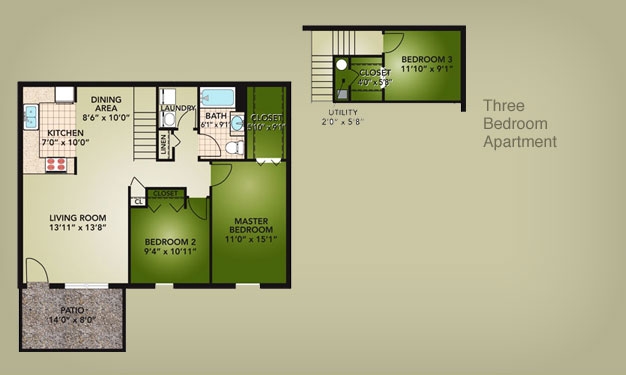 3BR/1BA - Parkmead Apartments