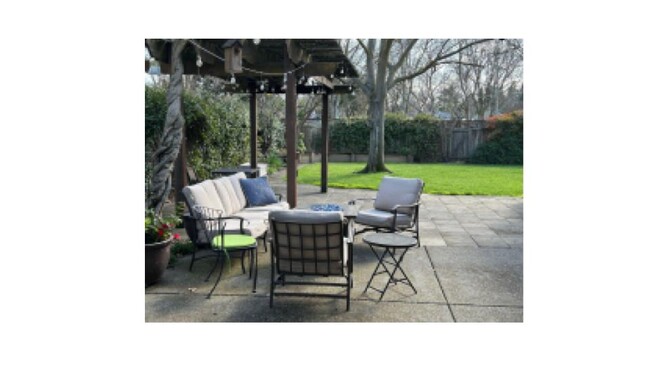 Outdoor patio with pergolas, fire pit, bbq, access to Westwood Park - 1830 Glenn Pl