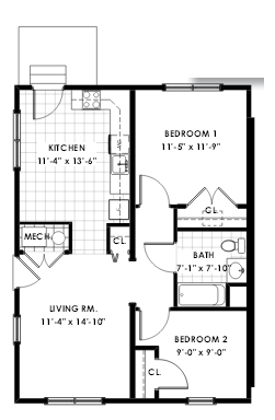 2BR/1BA - Arbor Place I & III