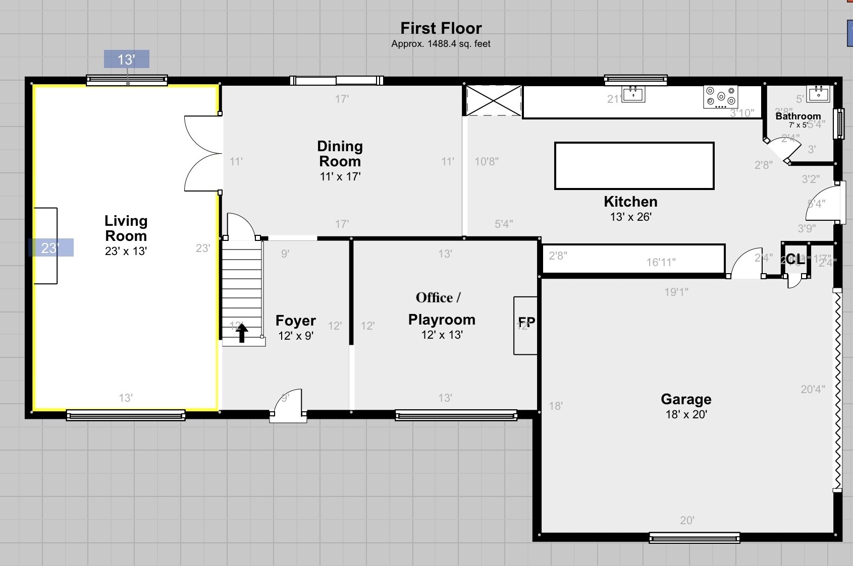 1st Floor Plan - 10 Foxwood Ln