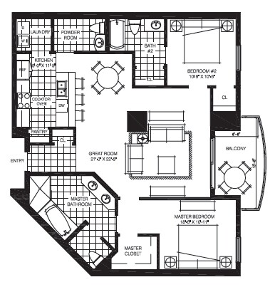 2BR/2.5BA - The Mark