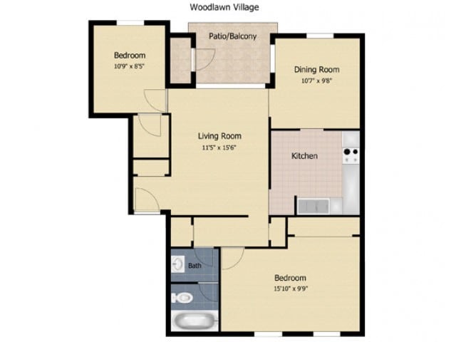 2 Bedroom Apartment - Woodlawn Village