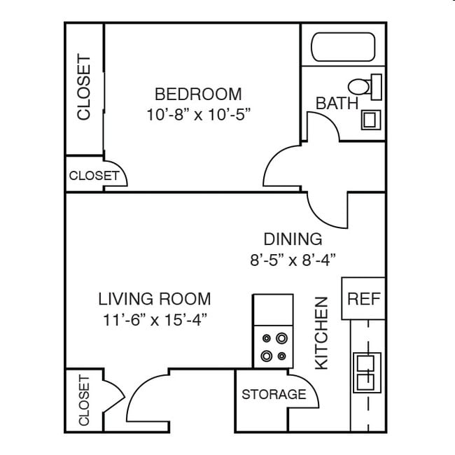 1BR/1BA - Magnolia Plaza Apartments