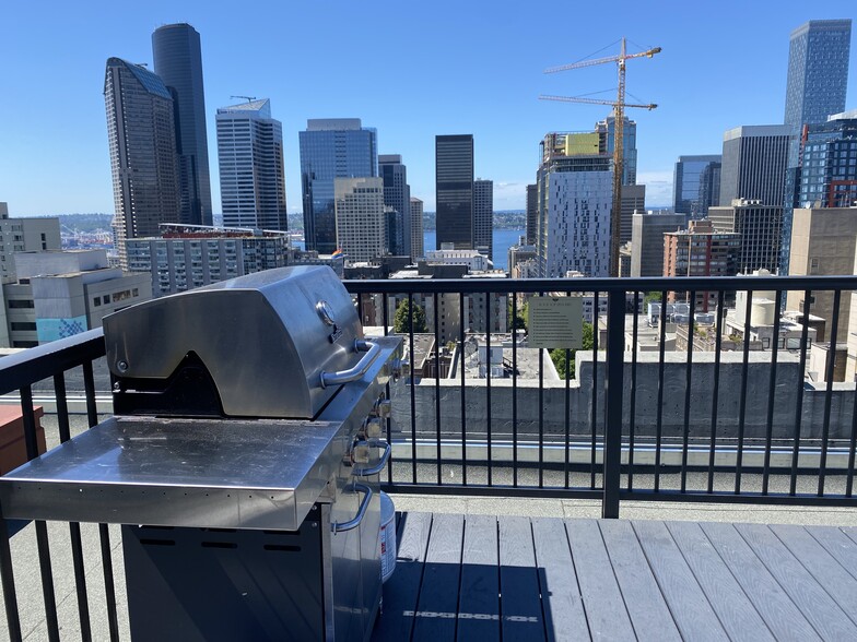 Shared roof top deck and grill - 1105 Spring St