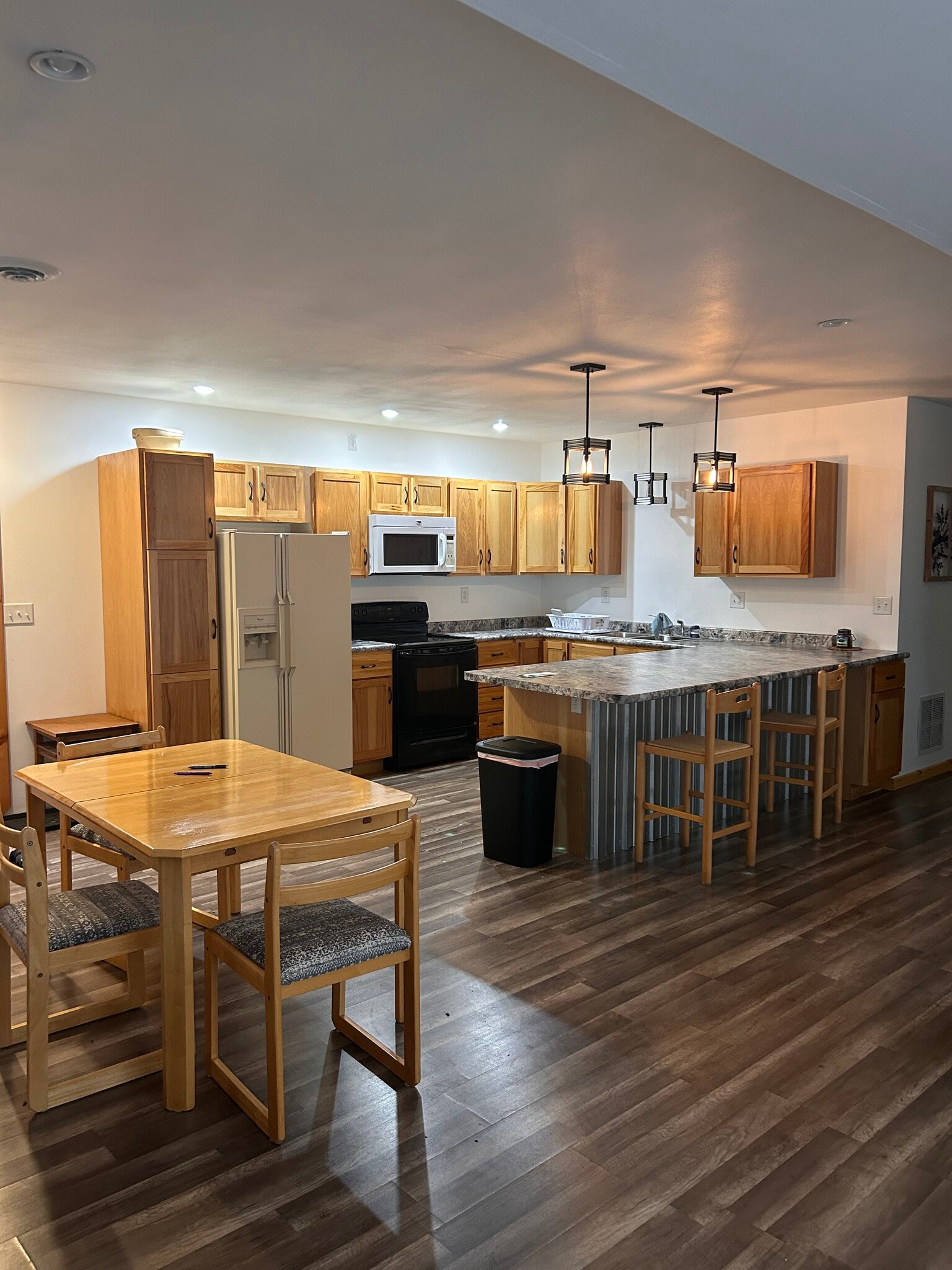 Open kitchen and living room on main floor. - 12275 62nd St NE