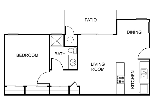 1BR/1BA - Redwood Meadow Senior Apartments